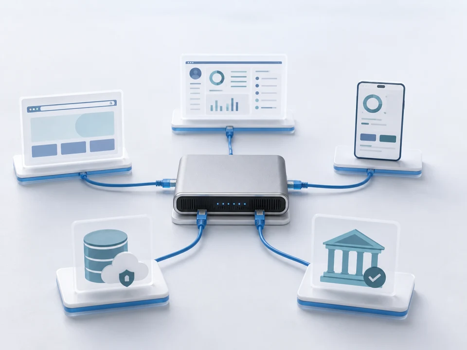 Connected Fintech API workspace for CRM, website and mobile app